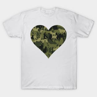 Cat Camouflage Cute design in a heart shape T-Shirt